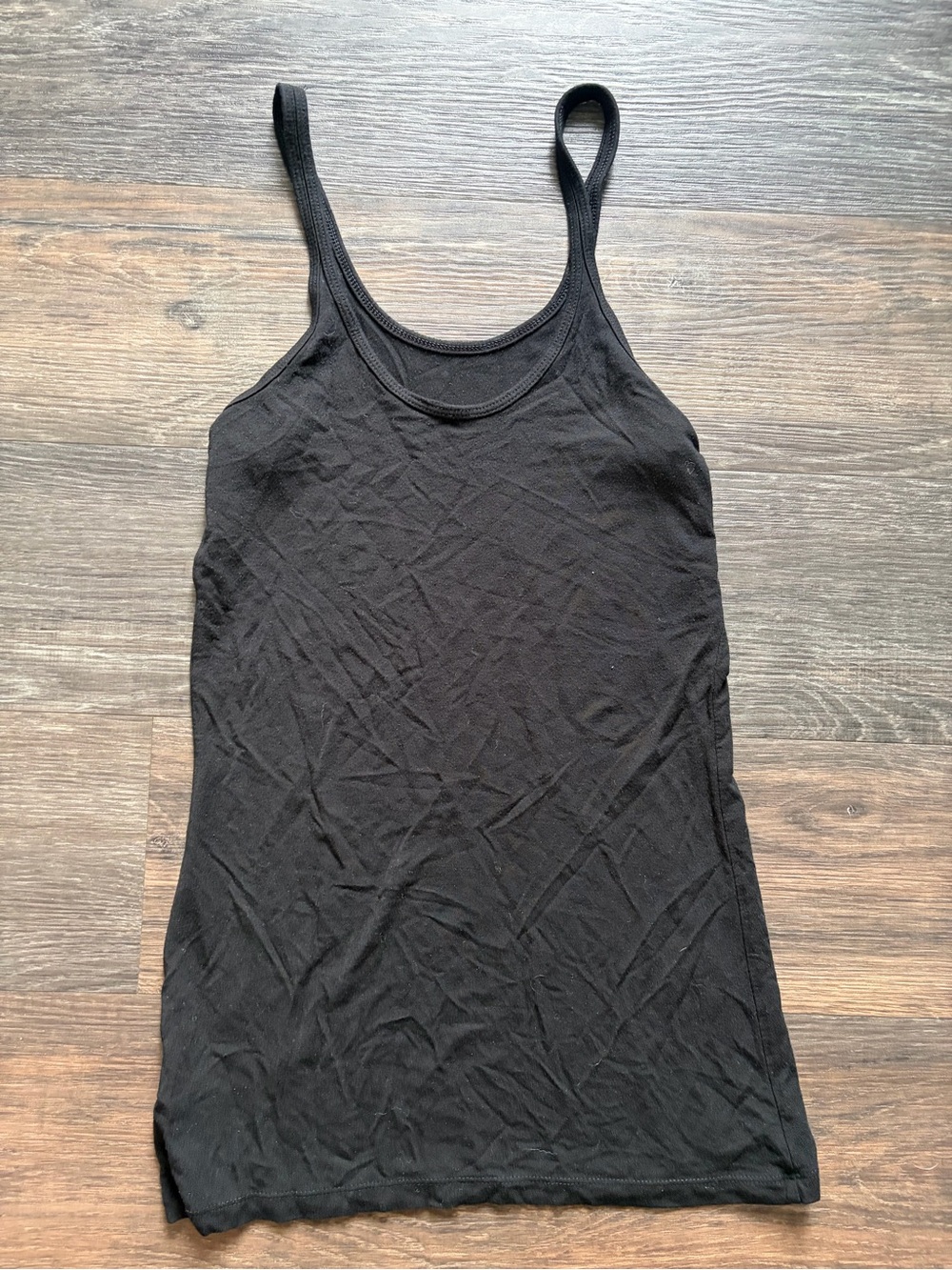 Basic Black Scoop Neck Ribbed Tank Top